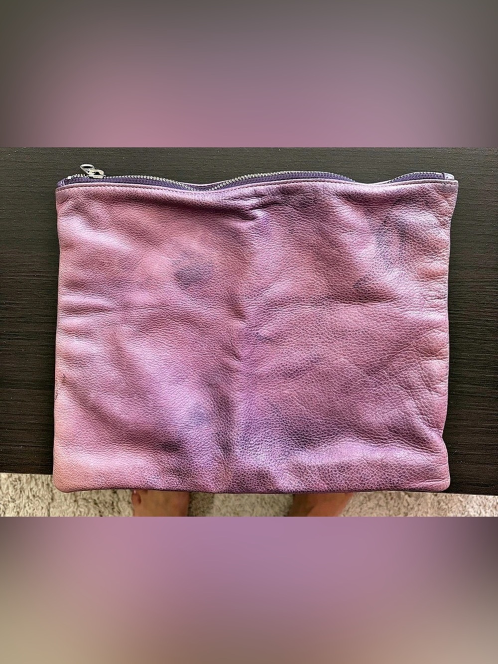 Purple Zip Clutch